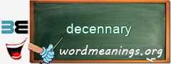 WordMeaning blackboard for decennary